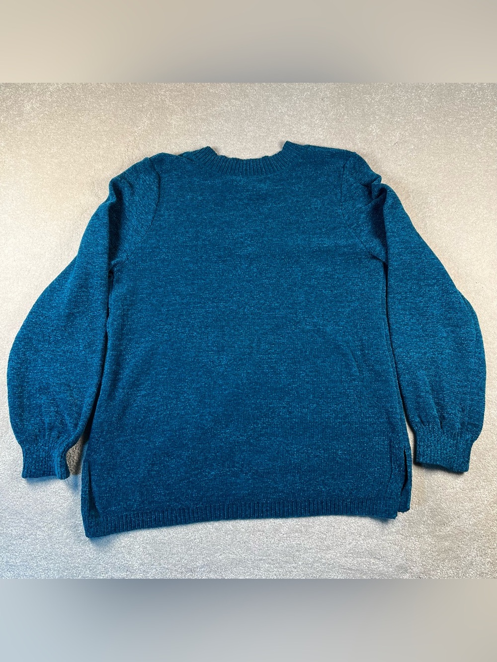Apt 9 Sweater V Neck Blue Chenille NWT Soft Comfy Pullover Casual Women's Large - Picture 3 of 10